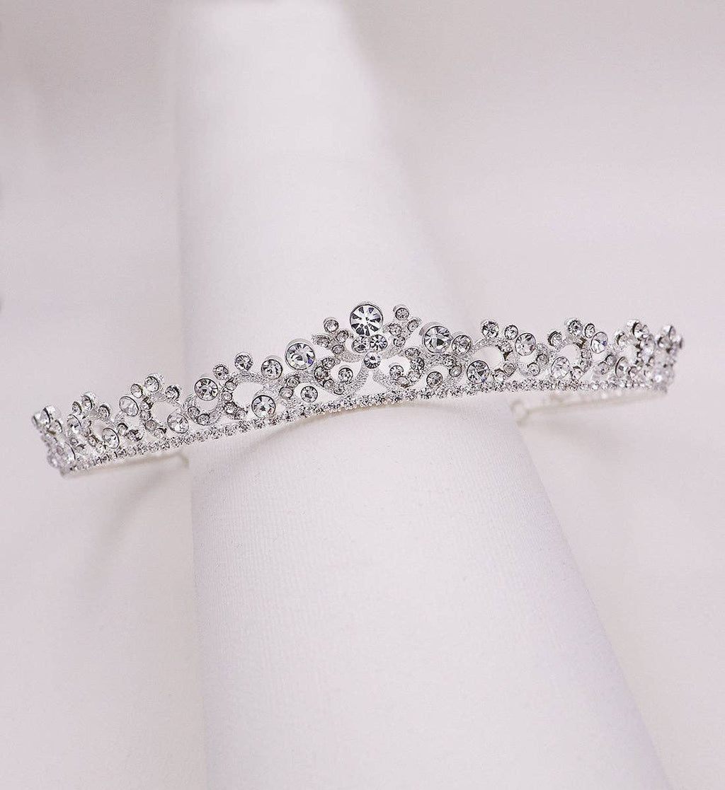 Kylar Crystal Wedding Tiara: Silver