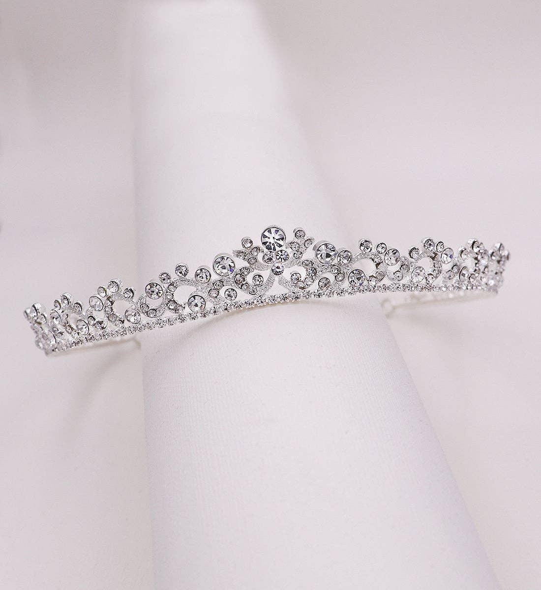 Kylar Crystal Wedding Tiara: Rose gold