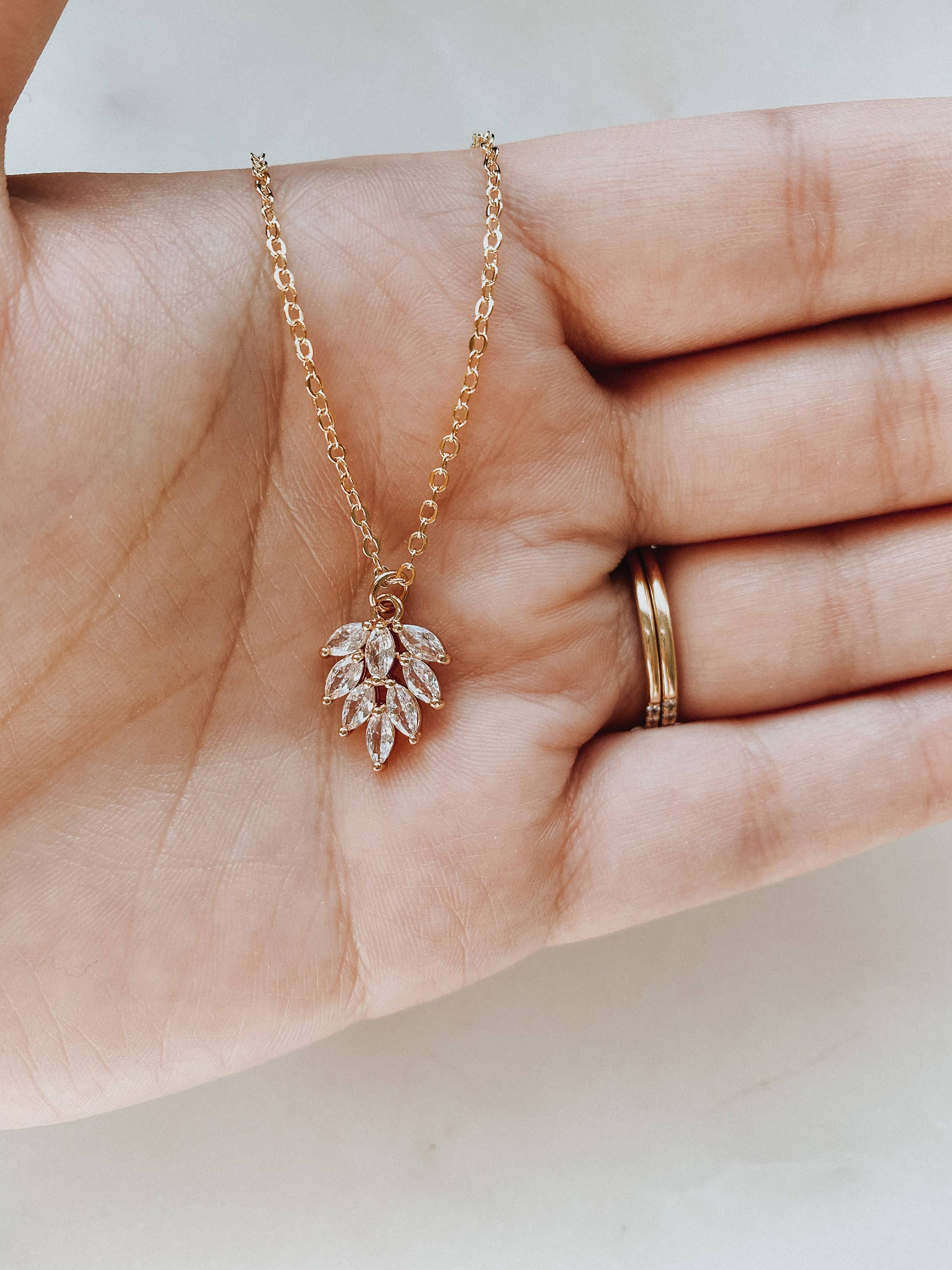 Dahlia Necklace - Gold | Simple Wedding Jewelry: Gold Filled
