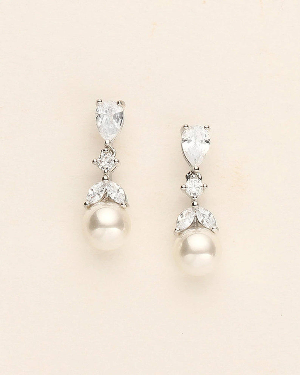 Kathy Dainty Pearl Earrings: Silver / Earrings Only
