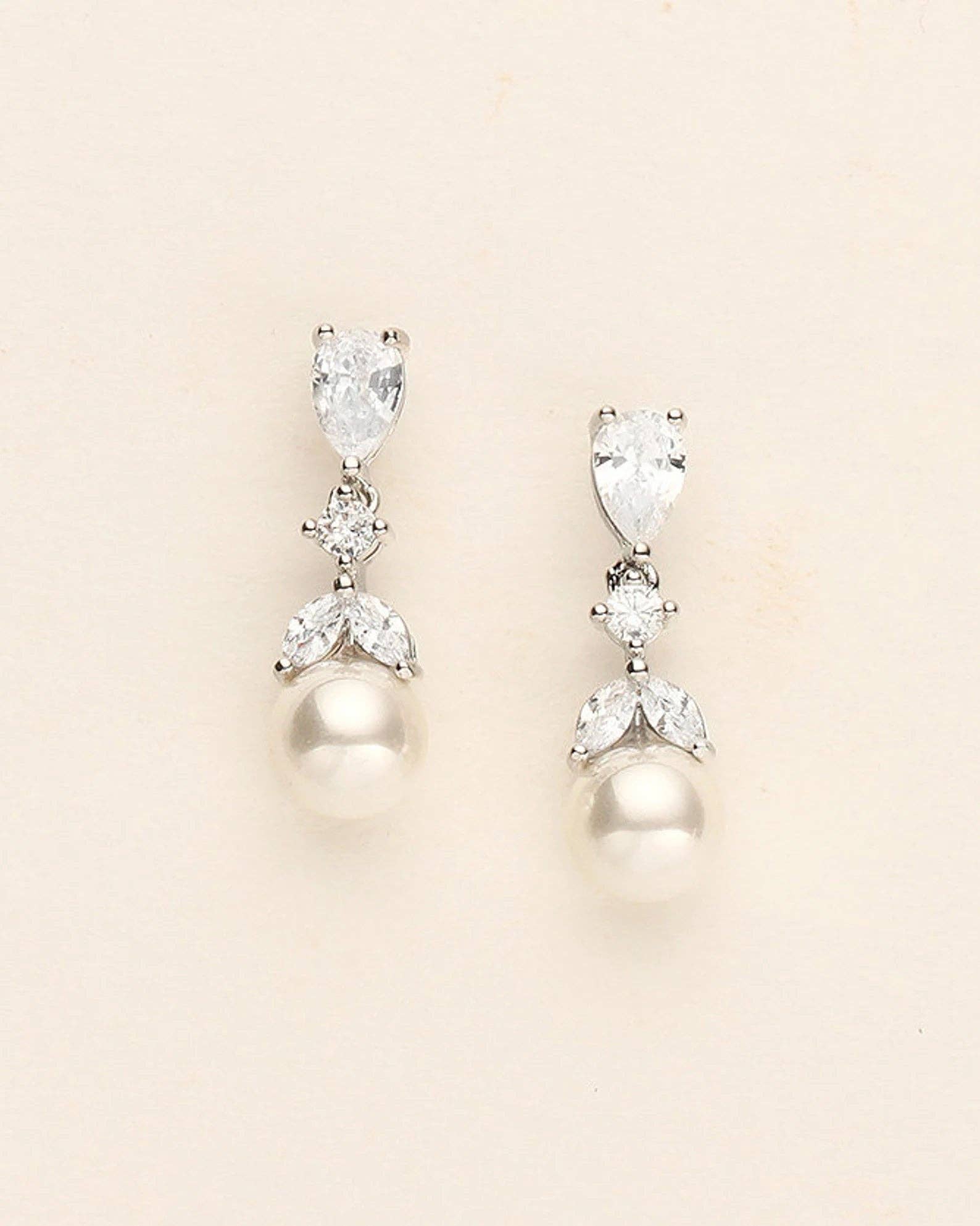 Kathy Dainty Pearl Earrings: Silver / Earrings Only