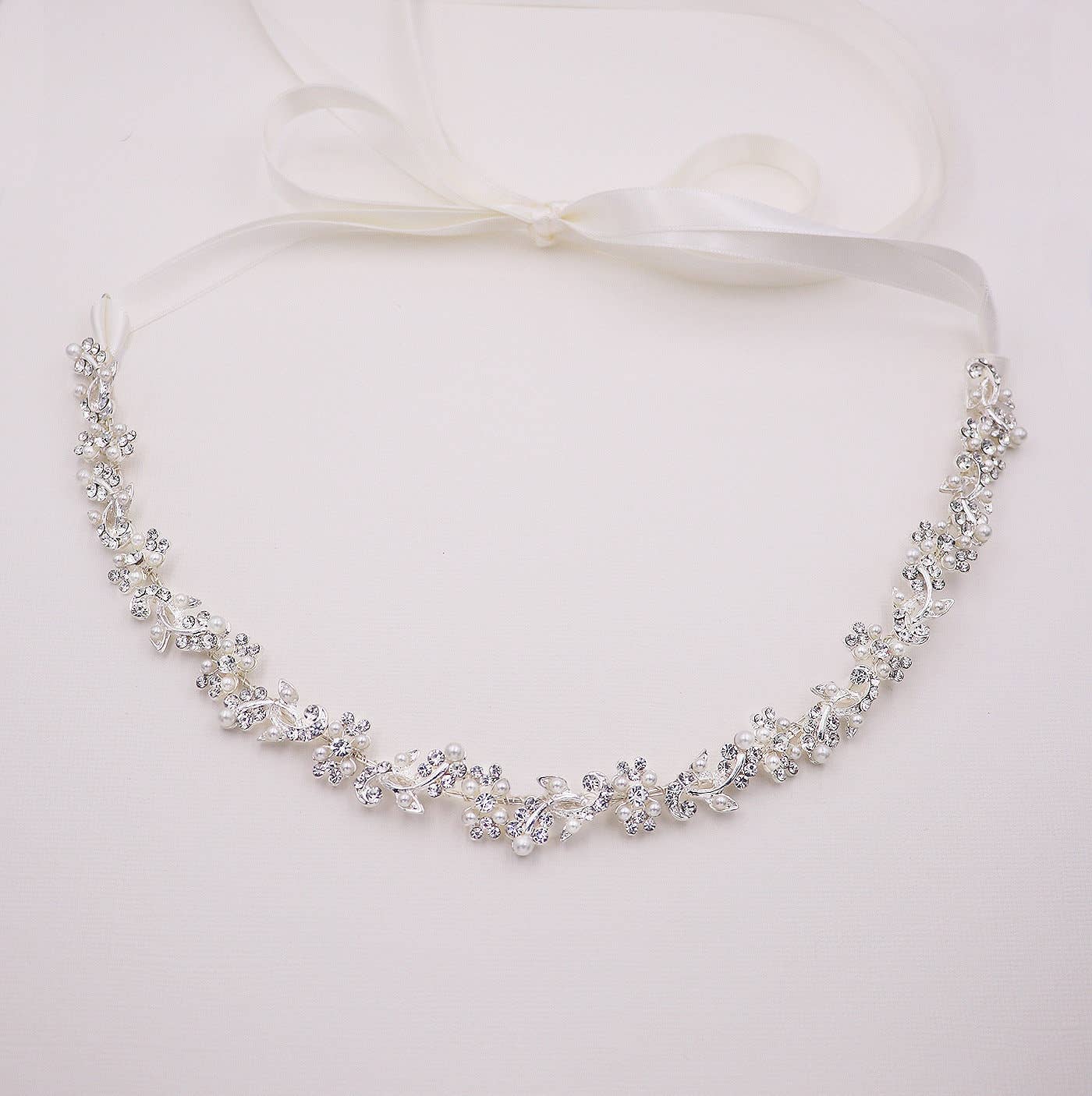 Flora Silver Headband