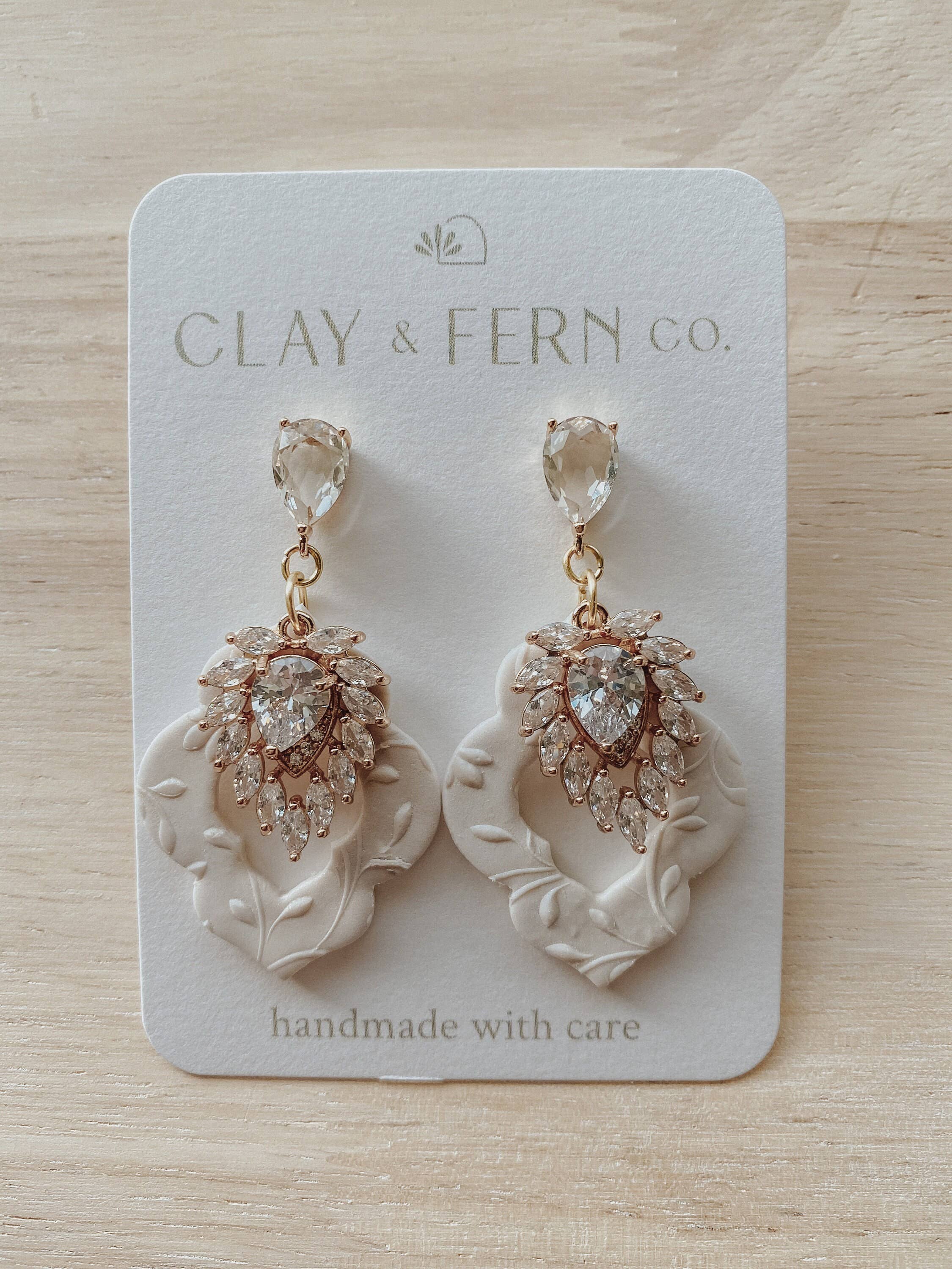 Pansy Earrings - Statement Wedding Earrings