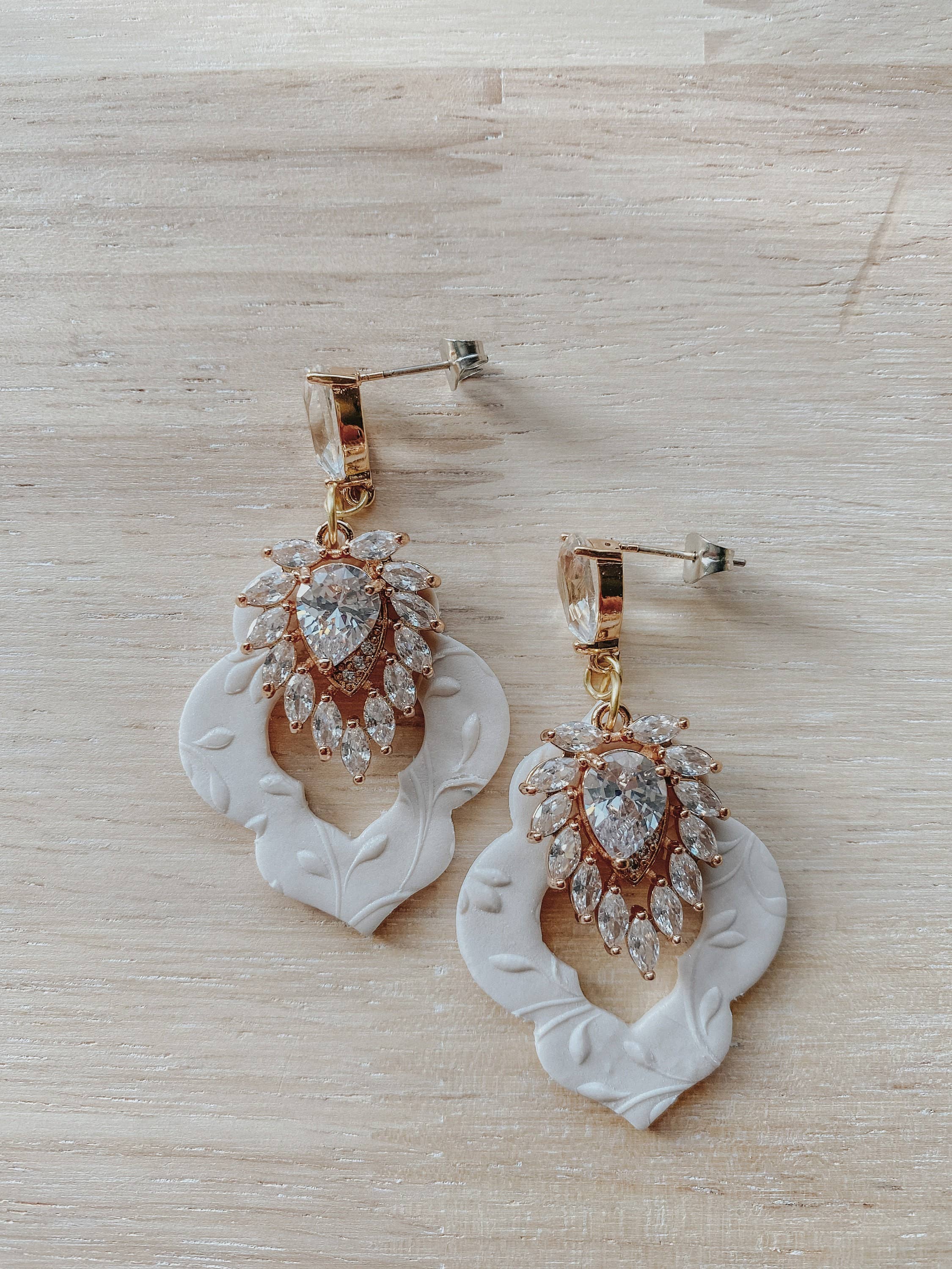 Pansy Earrings - Statement Wedding Earrings