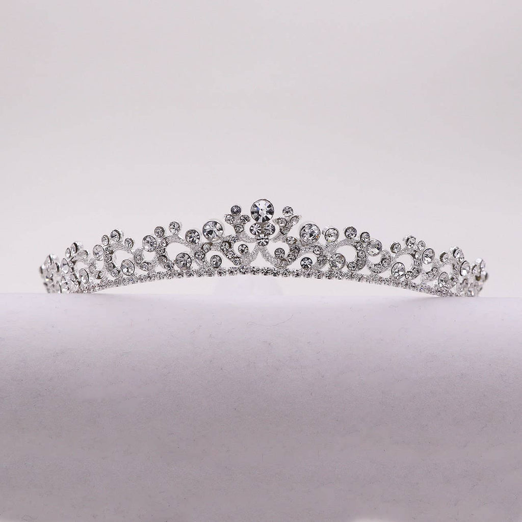 Kylar Crystal Wedding Tiara: Silver