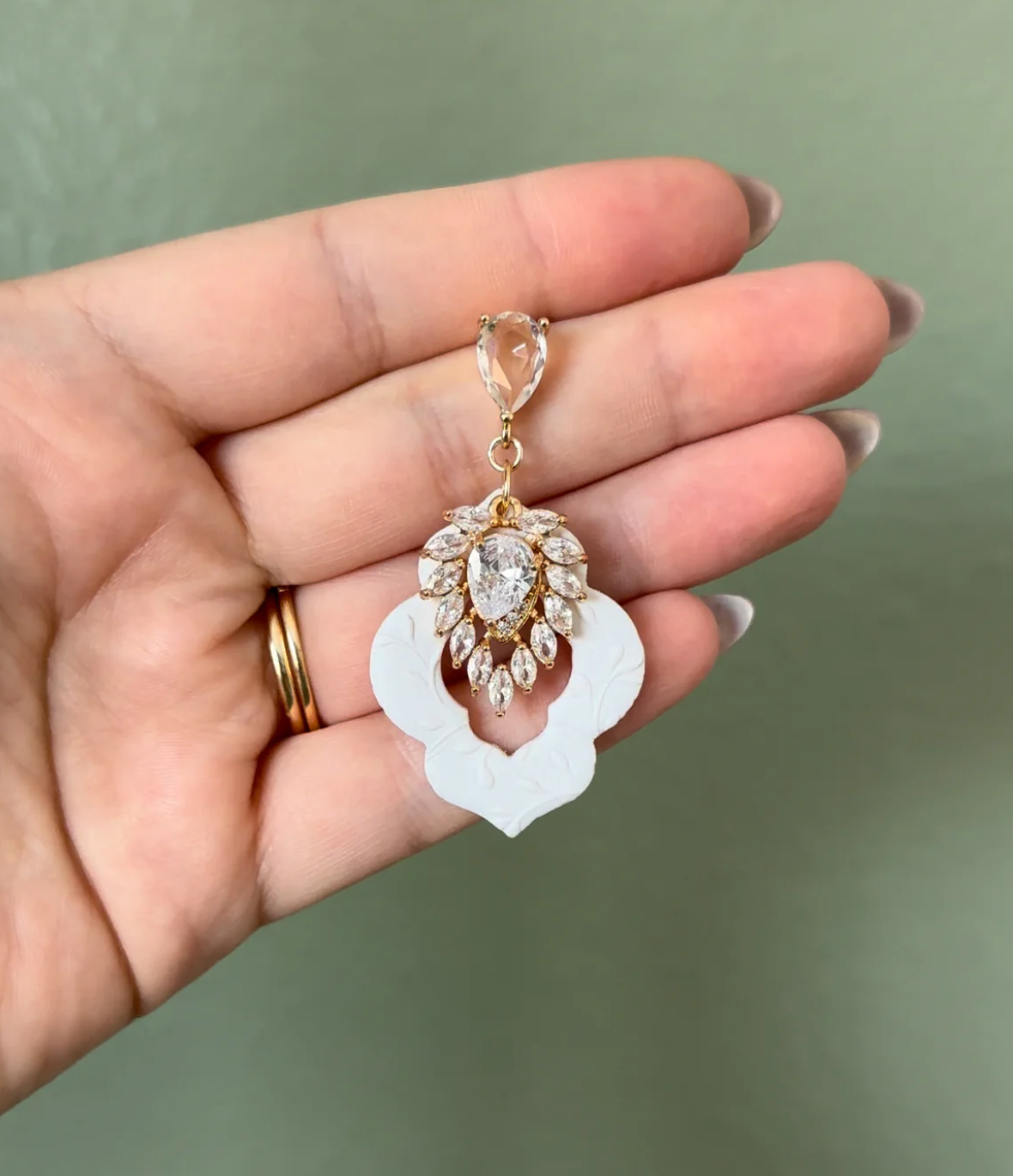 Pansy Earrings - Statement Wedding Earrings