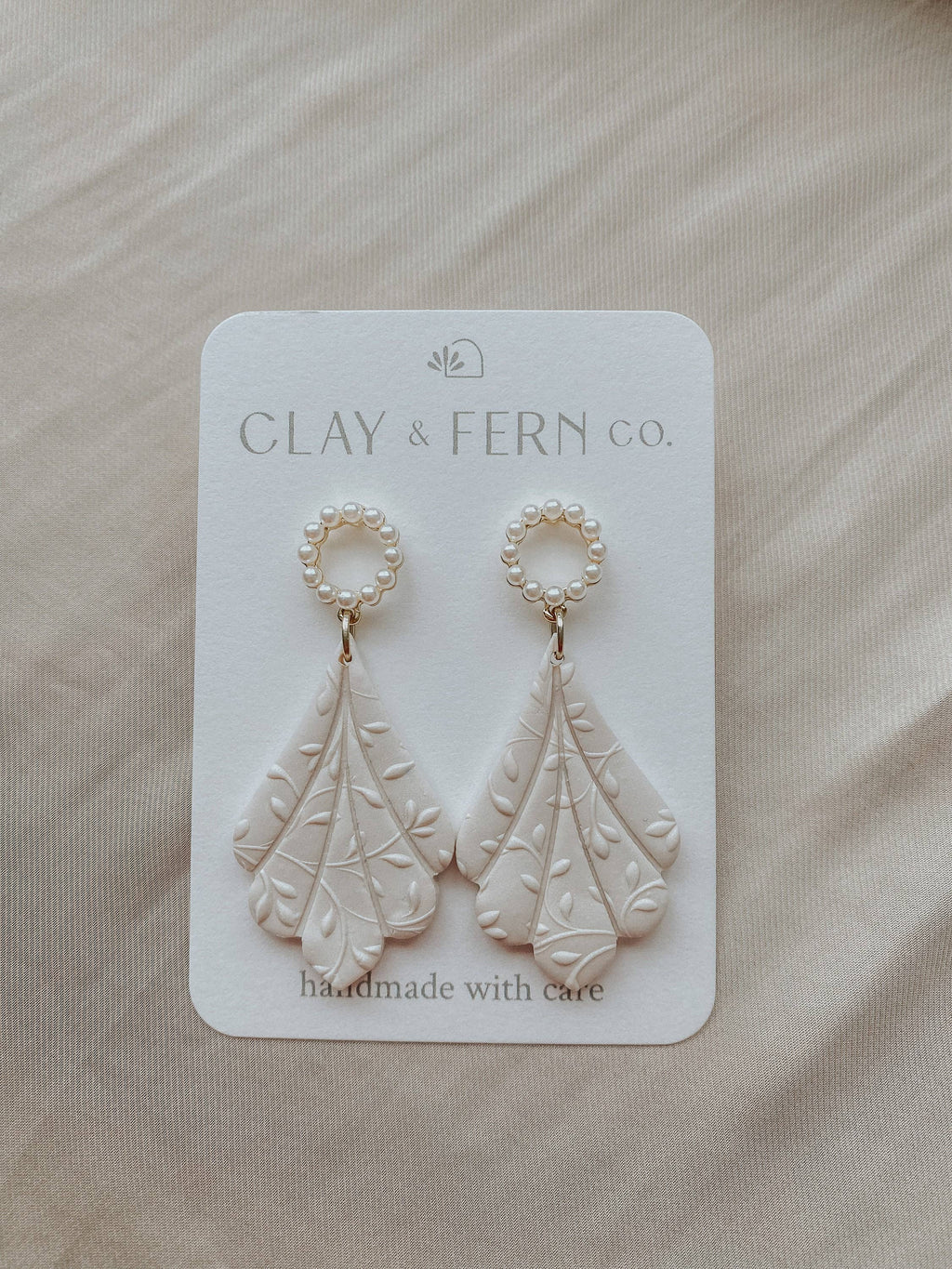 Camellia Earrings - Pearl Wedding Earrings