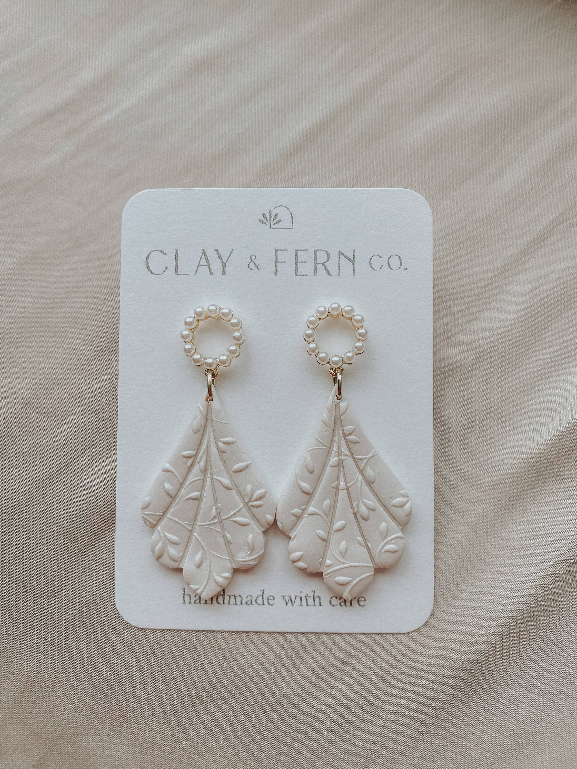 Camellia Earrings - Pearl Wedding Earrings