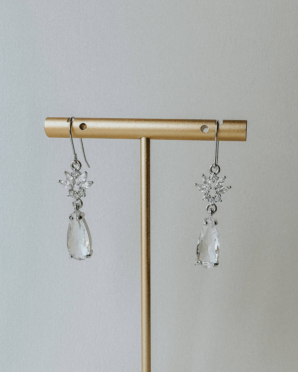 Naomi Earrings - Silver Wedding Earrings: 925 Sterling Silver