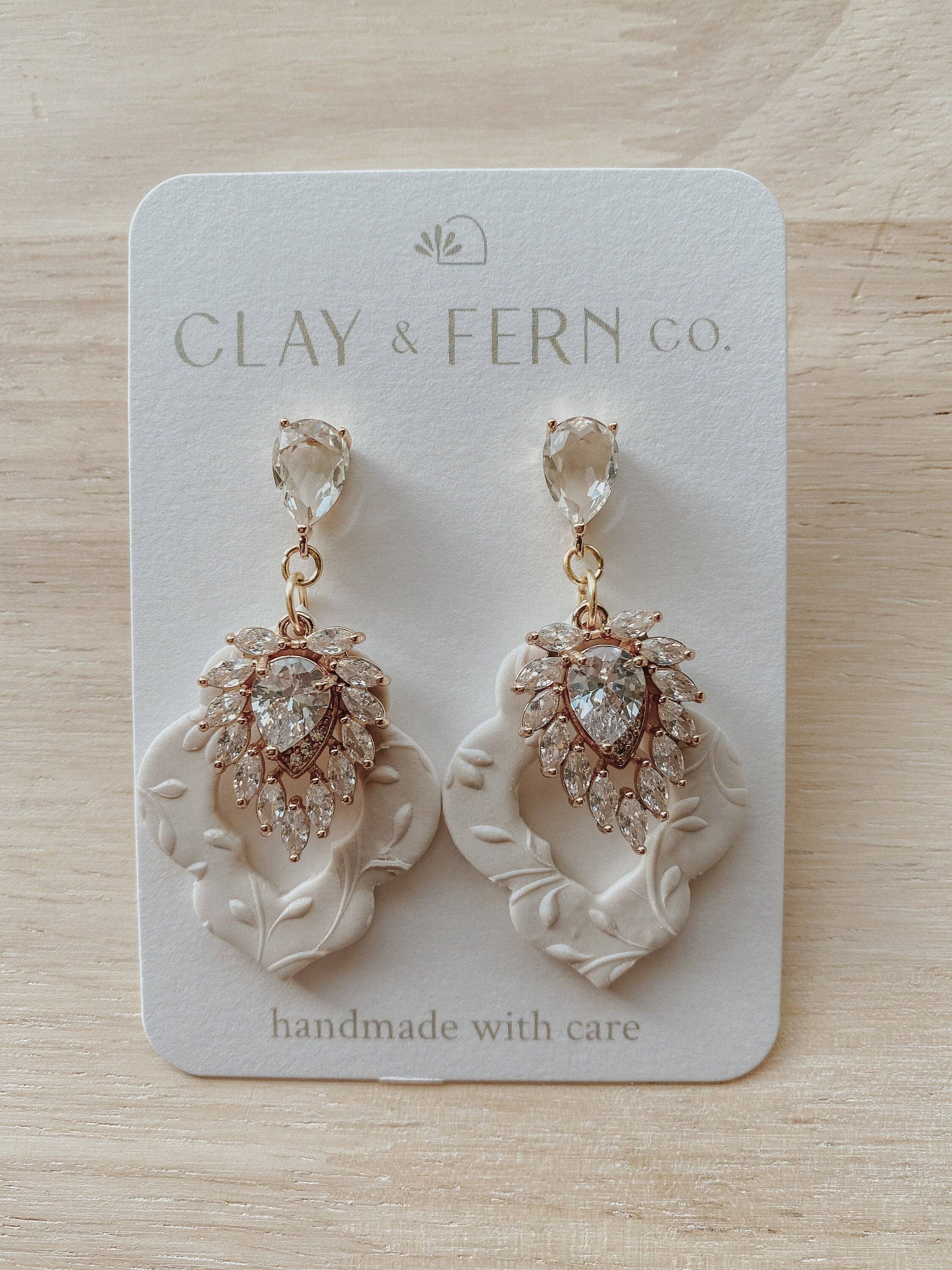 Pansy Earrings - Statement Wedding Earrings