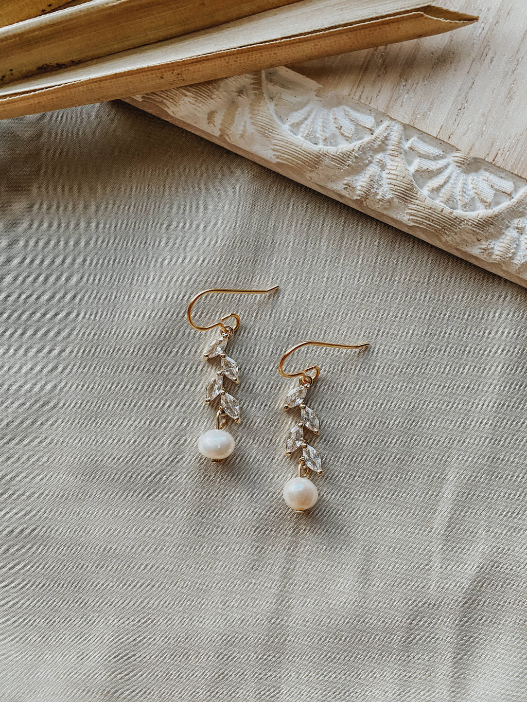 Pearl Earrings - Gold Filled Wedding Jewelry: Gold Plated