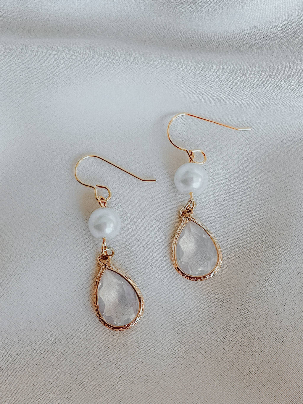 Enya Earrings - Pearl & Opal Gold Earrings: Gold Plated