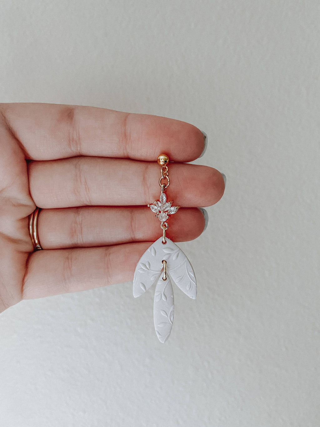 Flora Earrings - Gold or Silver Floral Wedding Earrings: Gold