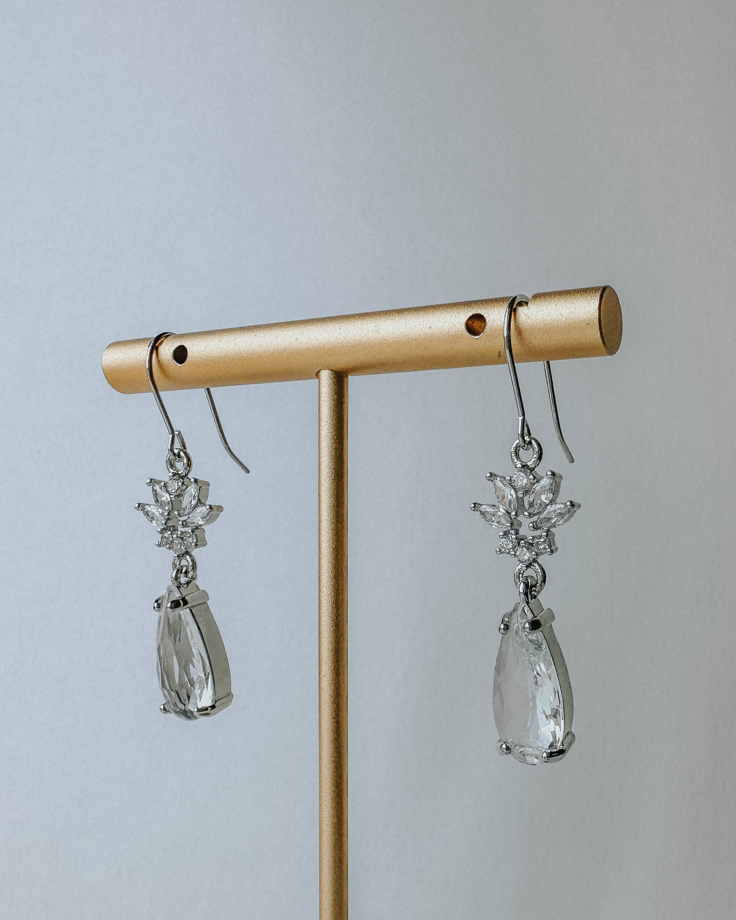 Naomi Earrings - Silver Wedding Earrings: 925 Sterling Silver