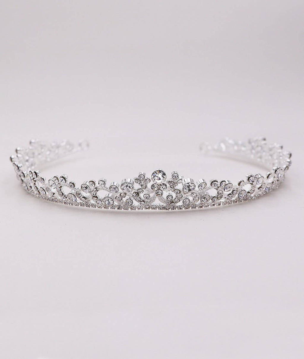 Kylar Crystal Wedding Tiara: Rose gold