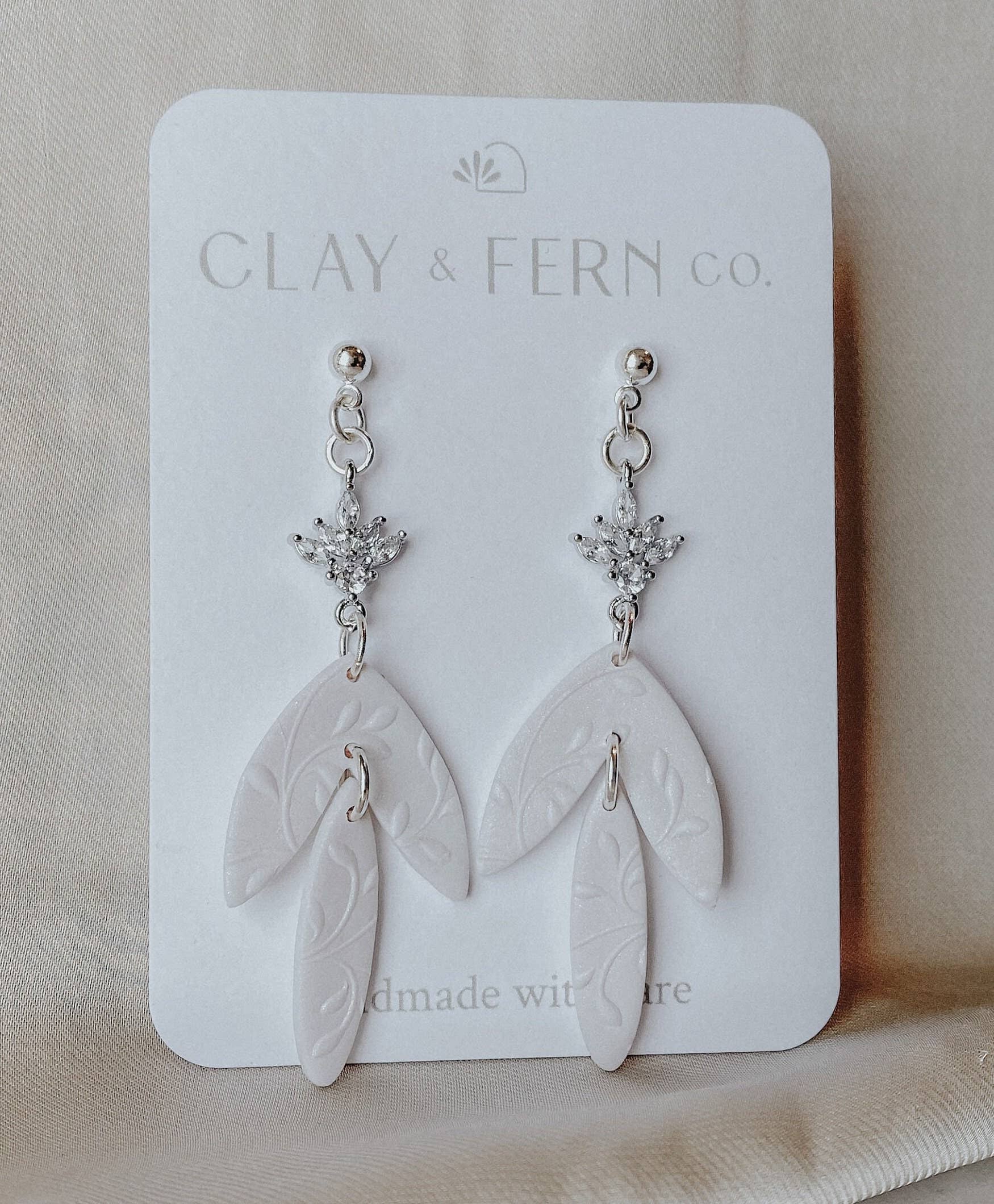 Flora Earrings - Gold or Silver Floral Wedding Earrings: Gold