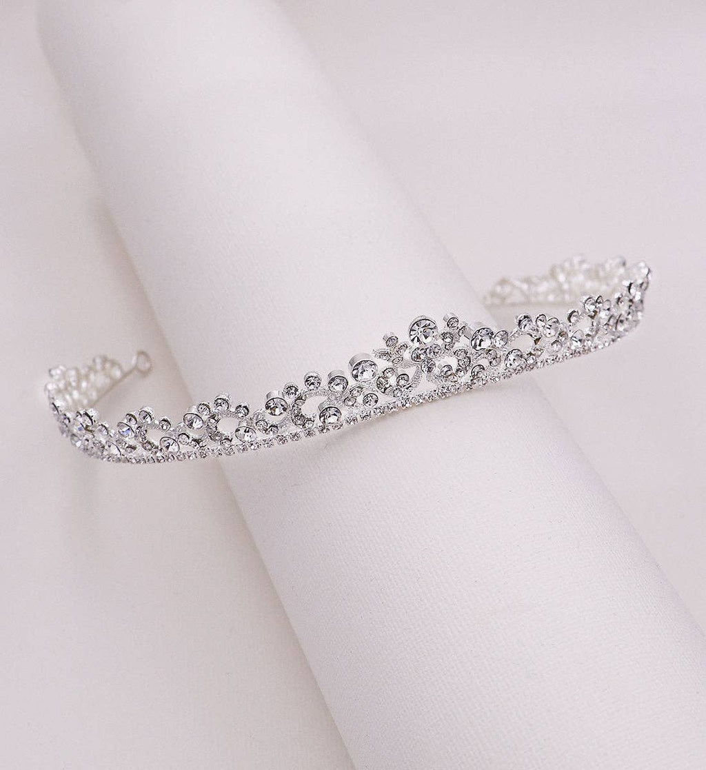 Kylar Crystal Wedding Tiara: Rose gold